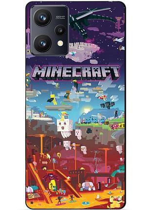 Силиконовый чехол бампер для realme 9 / 9 pro plus игра minecraft