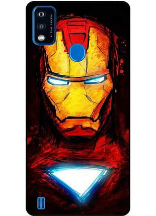 Силіконовий бампер чохол для zte blade a51 з малюнком marvel марвел залізна людина iron man