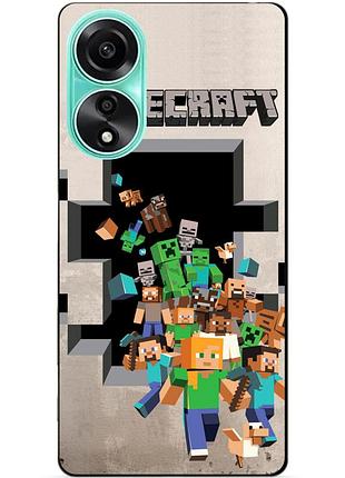 Силіконовий чохол бампер для oppo a78 з картинкою minecraft майнкрафт
