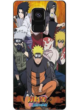 Чехол силиконовый бампер для samsung a8 plus с рисунком naruto наруто аниме