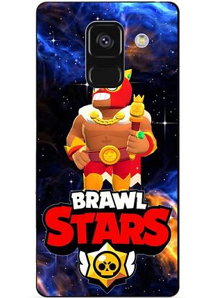 Чехол силиконовый бампер для samsung a8 plus с героем космический бравл эль примо