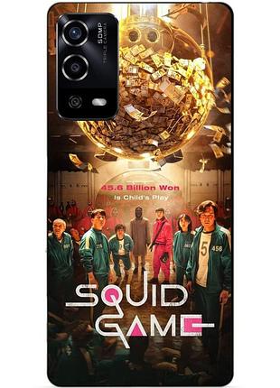 Силиконовый чехол бампер для oppo a55 с картинкой игра в кальмара