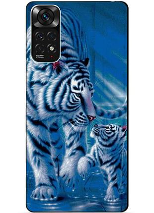 Силиконовый чехол бампер для xiaomi redmi note 11s / note 11 с рисунком тигры
