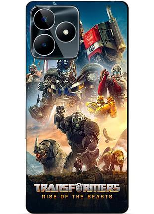 Силиконовый чехол бампер для realme c53 с картинкой звероботы трансформеры transformers