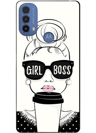Силиконовый чехол бампер для motorola moto e20 с рисунком girl boss