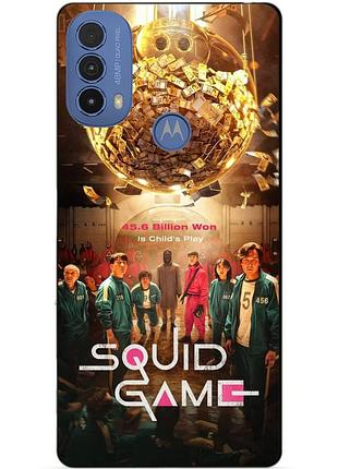 Силиконовый чехол бампер для motorola moto e20 с картинкой игра в кальмара