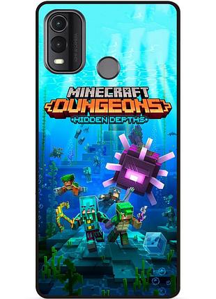 Силиконовый чехол бампер для nokia g11 plus с рисунком майнкрафт minecraft
