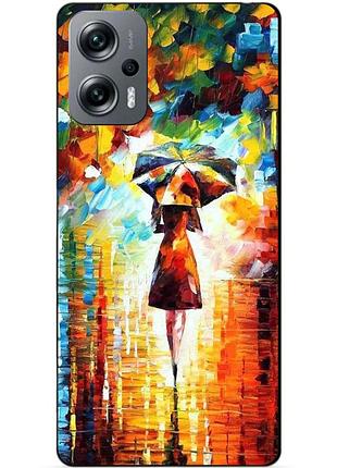 Силиконовый бампер чехол для xiaomi poco x4 gt с рисунком прогулка