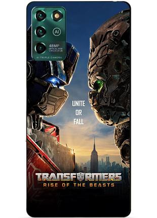 Чехол силиконовый бампер для zte blade v30 vita с рисунком звероботы трансформеры transformers