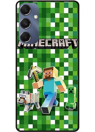 Силіконовий чохол бампер для samsung m34 5g стів minecraft кріпер майнкрафт