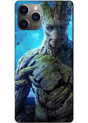Силиконовый чехол бампер для iphone 11 pro с рисунком грут groot стражи галактики
