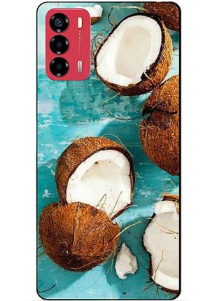 Силиконовый бампер чехол для zte blade v40 vita с рисунком кокосы