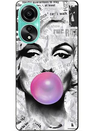 Силиконовый чехол бампер для oppo a78 с рисунком мэрилин монро marilyn monroe