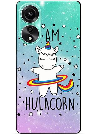Силиконовый чехол бампер для oppo a78 с рисунком единорог пони