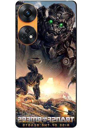 Силиконовый бампер чехол для oppo reno 8t с рисунком оптимус праймал трансформеры transformers звероботы
