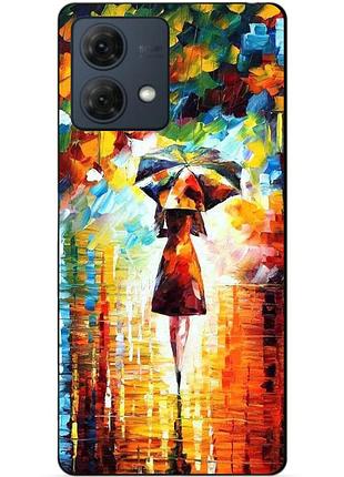 Силіконовий чохол бампер для motorola moto g84 з малюнком прогулянка