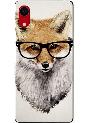 Силиконовый чехол бампер для iphone xr с рисунком лиса