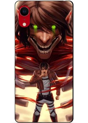 Силиконовый чехол бампер для iphone xr с рисунком attack on titan атака титанов
