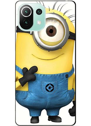 Силиконовый чехол бампер для xiaomi mi 11 lite с рисунком миньон кевин minion