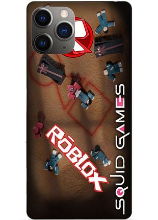 Силіконовий чохол бампер для iphone 11 pro max з малюнком roblox гра в кальмара роблокс
