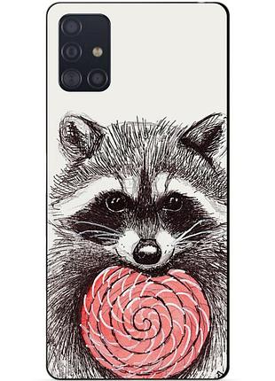 Силіконовий чохол бампер для samsung a71 з малюнком єнот
