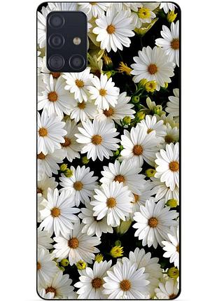 Чехол силиконовый бампер для samsung a71 с рисунком ромашки цветы