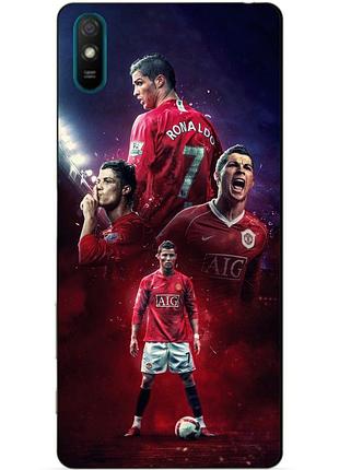 Силіконовий чохол бампер для xiaomi redmi 9a з малюнком ronaldo mu роналдо