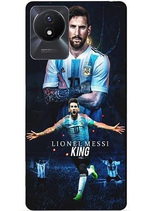 Силиконовый чехол бампер для vivo y02 с рисунком messi аргентина месси