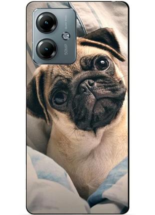 Силіконовий чохол бампер для motorola moto g14 з малюнком фото мопс