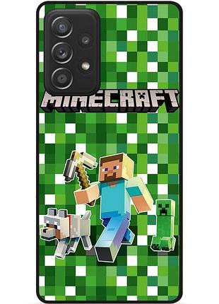 Силіконовий чохол бампер для samsung a13 4g стів minecraft кріпер майнкрафт