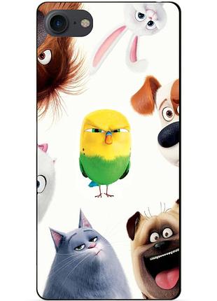 Силиконовый чехол бампер для iphone se 3 2022 с рисунком тайная жизнь домашних животных
