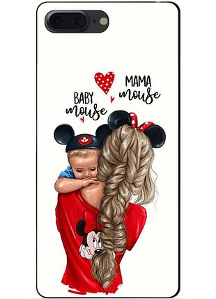 Силіконовий чохол бампер для iphone 7 plus з малюнком мама та малюк