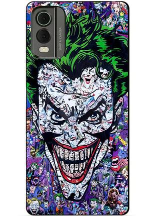 Силиконовый чехол бампер для nokia c32 с рисунком джокер joker