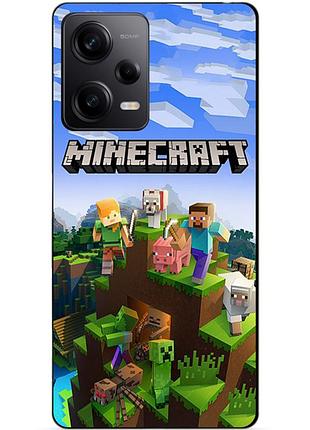 Силіконовий чохол бампер для xiaomi redmi note 12 pro 5g з малюнком minecraft майнкрафт