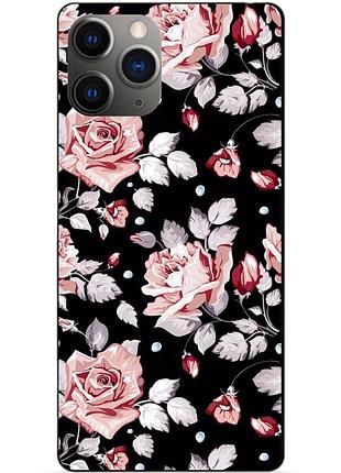 Силіконовий чохол бампер для iphone 11 pro з малюнком троянди квіти