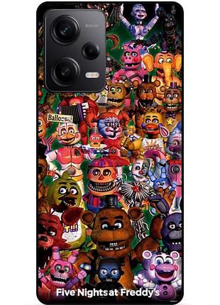 Силіконовий бампер чохол для xiaomi redmi note 12 pro 5g з малюнком аніматроніки freddy фредді