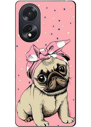 Силіконовий чохол бампер для oppo a38 з малюнком мопс