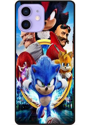 Чехол силиконовый бампер для iphone 12 с картинкой соник sonik