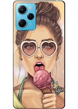 Силиконовый чехол бампер для xiaomi redmi note 12 pro speed edition с рисунком мороженое