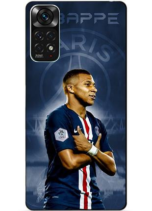 Силиконовый бампер чехол для xiaomi redmi note 11s / note 11 с рисунком мбаппе псж mbappe
