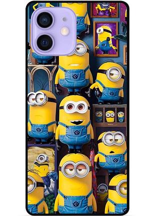 Силиконовый бампер чехол для iphone 12 с картинкой миньоны minion
