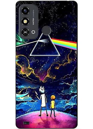 Силіконовий чохол бампер для zte blade a53 з малюнком рік і морті rick and morty
