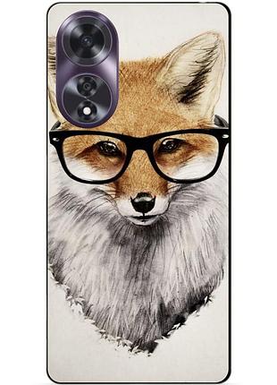 Чехол силиконовый бампер для oppo a60 с рисунком лиса