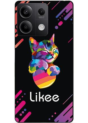 Чехол силиконовый бампер для xiaomi redmi note 13 5g с рисунком likee лайки