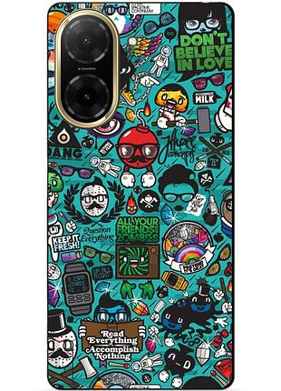 Силіконовий чохол бампер для xiaomi poco c71 з малюнком стикери