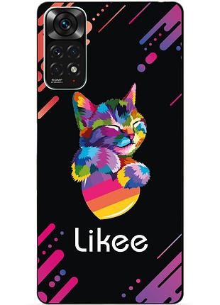 Силиконовый чехол бампер для xiaomi redmi note 11s / note 11 с рисунком likee лайки