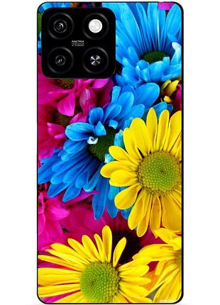 Силіконовий чохол бампер для zte blade a55 з малюнком хризантеми квіти