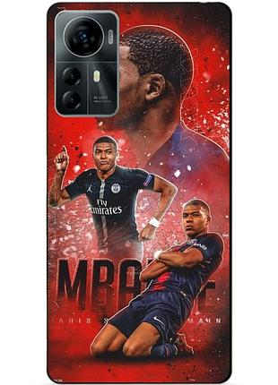 Силиконовый бампер чехол для zte blade a72s с рисунком мбаппе psg mbappe