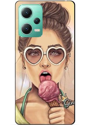 Силиконовый чехол бампер для xiaomi redmi note 12 5g с рисунком мороженое