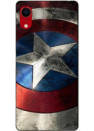 Силиконовый чехол бампер для iphone xr с рисунком капитан америка супергерой marvel